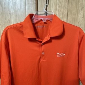 Men's NIKE GOLF Dri-Fit Tour Performance Polo Medium Orange Ballyhack Logo